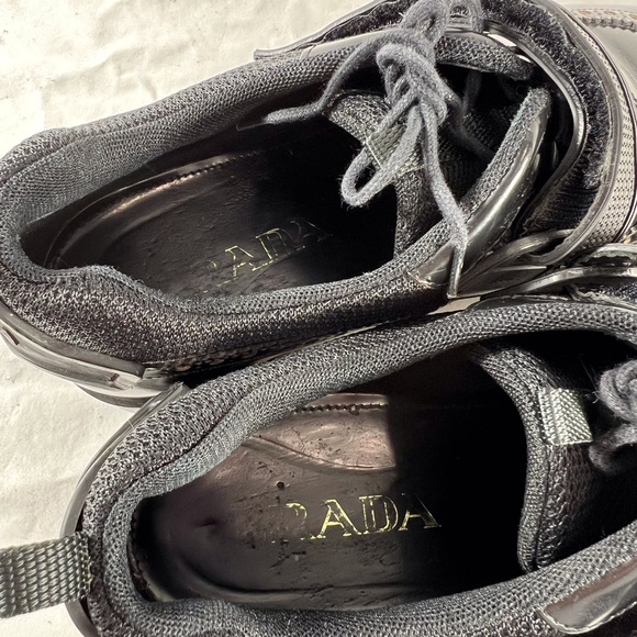 PRADA Black Leather Hook & Loop Men's Wingtin Brogues Oxfords Italy 7UK 8US - Picture 10 of 17